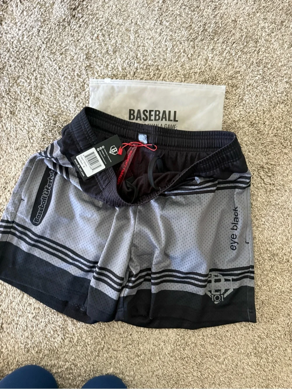 Baseball Lifestyle 101 Crayon Shorts - Eye Black Adult M NWT